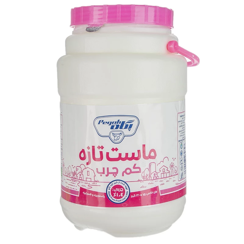 ماست تازه کم چرب دبه 2 کیلویی پگاه