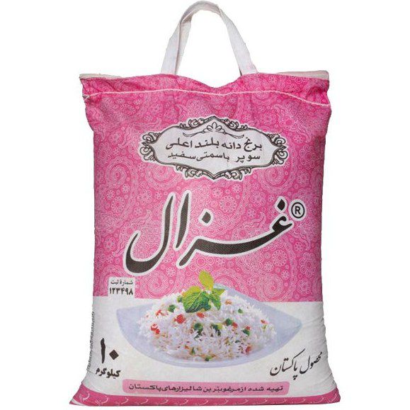 برنج غزال صورتی پاکستانی10کیلویی(قیمت مصلی)